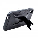 Wholesale Alcatel OneTouch Idol 3 5.5 Armor Holster Combo Belt Clip Case (Black)